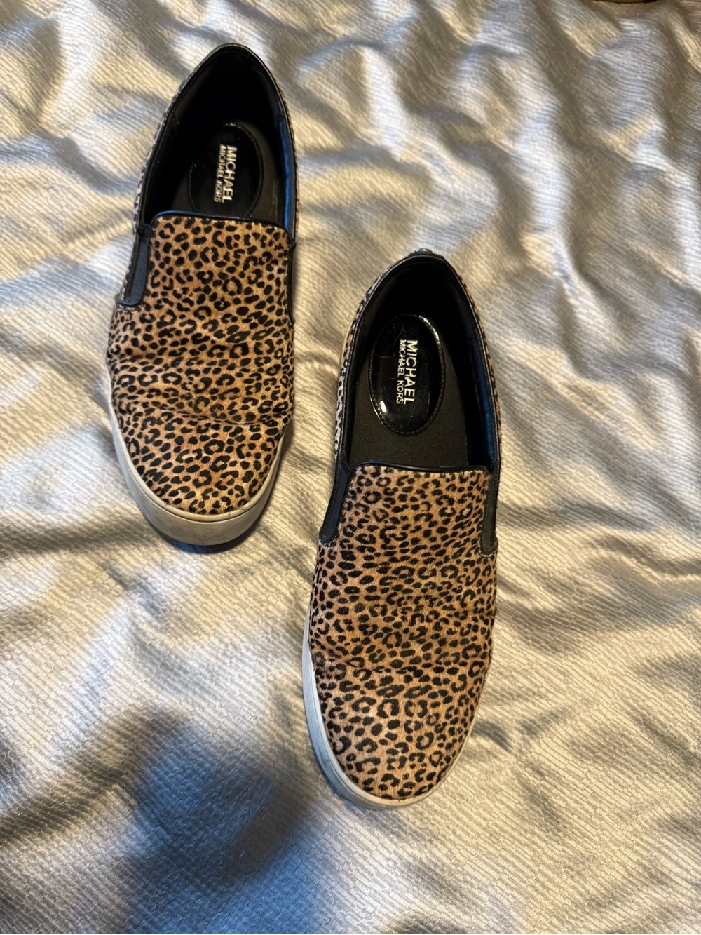 MICHAEL Michael Kors Leopard-Print Slip-On Sneakers in Tan and Black